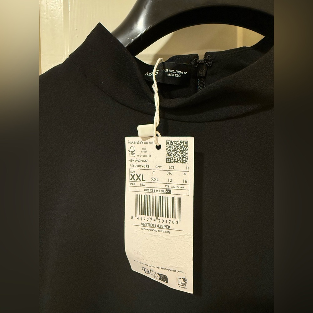 Mango Black Sleeveless Mini Dress with Belt - Picture 5 of 7